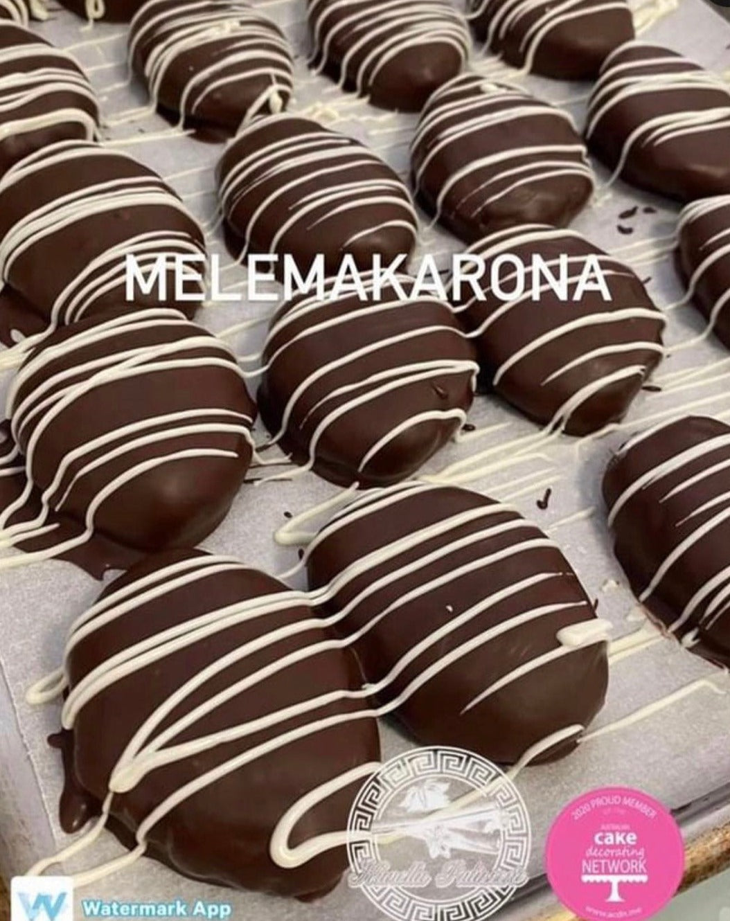 Melemakarona with chocolate